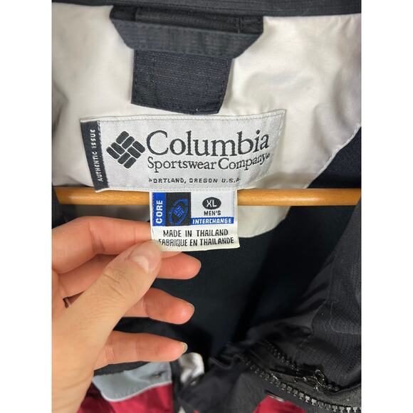 Columbia Men's Colorblock Core Interchange Jacket Long Sleeve Red/Black Size XL - Picture 3 of 5